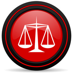 Leinwandbilder - justice red glossy web icon