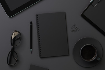 Aufkleber - Blank black diary and accessories
