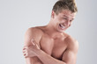 © danmorgan12 - Portrait Of happy Smiling Caucasian Man Posing with Naked Torso.