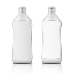 Wall Mural - White plastic bottle for bleach with label.