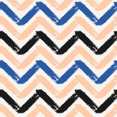 Canvas Print - Hand Drawn Chevron Seamless Pattern