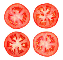 Tomato Slice Isolated On White Background