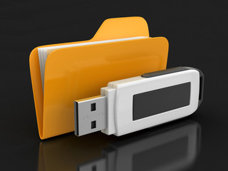 Poster - Folder and USB flash (clipping path included)