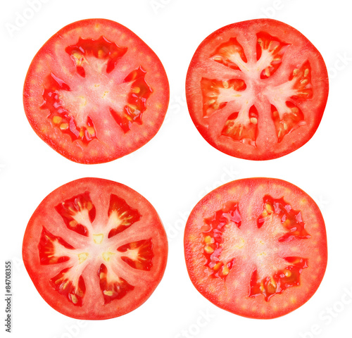 Cuadros en Lienzo Tomato slice isolated on white background