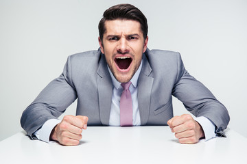 Angry businessman shouting