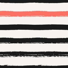 Poster - hand drawn stripes seamless pattern