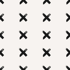 Poster - hand drawn cross shapes seamless pattern