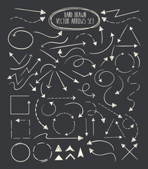 Wall Mural - hand drawn vector arrows set