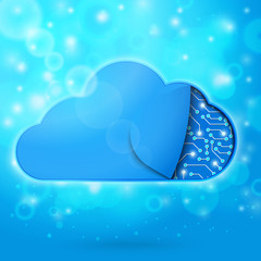 Cloud computing technology concept illustration, cloud shape