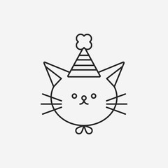 Canvas Print - birthday character line icon