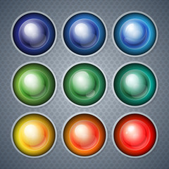 Poster - Infographics shiny realistic colorful spheres and balls backgrou