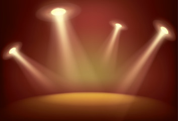 Wall Mural - illuminated stage with scenic lights vector background