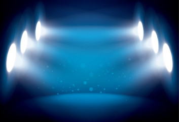 Wall Mural - illuminated stage with scenic lights vector background