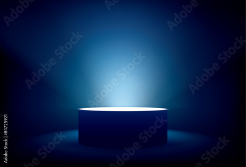 Cuadros en Lienzo Illuminated stage showcase with lights, vector background