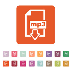 Poster - The mp3 icon. File audio format symbol. Flat