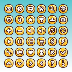Poster - Great collection of cartoon game icons