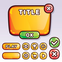 Poster - Yellow glossy game interface elements