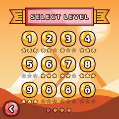 Poster - Level selection screen. Desert concept