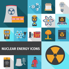 Canvas Print - Nuclear energy icons set flat