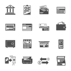 Sticker - Banking Icons Black Set