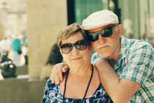 Happy Loving Senior Couple Enjoying Vacation Together
