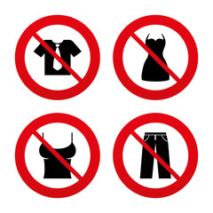 Wall Mural - Clothes signs. T-shirt with tie and pants.