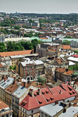 Canvas Print - Lviv Aerial View