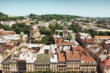 Canvas Print - Lviv Aerial View