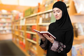 Wall Mural - Quran, girl, arab.