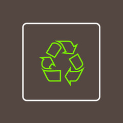 Poster - Recycle Icon Thin Line Simple Logo Minimalistic Style 