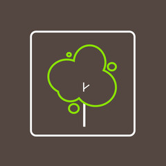 Poster - Tree Icon Thin Line Simple Logo Minimalistic Style Vector 