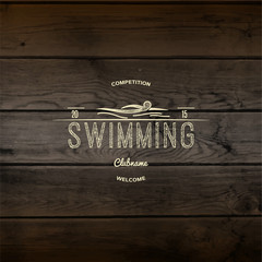 Wall Mural - Swimming badges logos and labels for any use