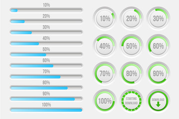 Poster - Vector progress bars elements