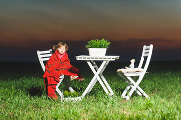 Sticker - Girl in Red Blanket