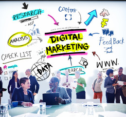 Wall Mural - Digital Marketing Branding Strategy Online Media Concept