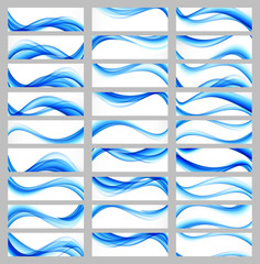 Poster - Set of blue wave banners