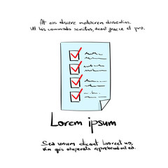 Poster - Check List Paper Document Hand Draw Color Icon