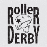 Fototapeta  - Roller derby helmet typography t-shirt graphics vectors