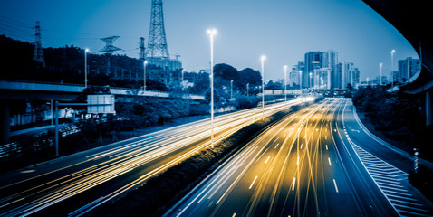 Poster - traffic at night
