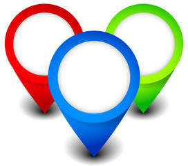 Aufkleber - Map markers, map pins vector illustration. Location, locating co