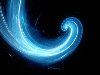 Wall Mural - Blue glowing spiral fractal