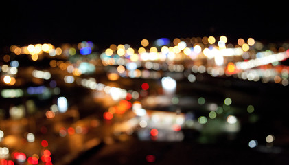 Wall Mural - colorful bright lights on dark night background