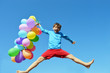 © Natallia Vintsik - happy boy with multicolored balloons