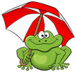 Cartoon Frosch mit Schirm 