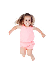 Poster - Happy little girl jumping