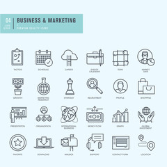 Poster - thin line icons set. icons for business.