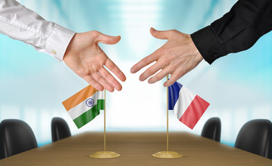 Wall Mural - India and France diplomats agreeing on a deal