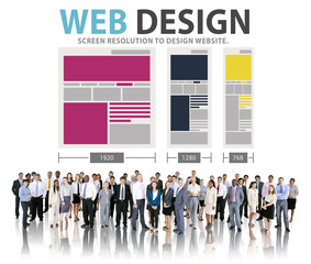 Poster - web design network website ideas media information concept
