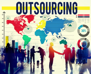 Wall Mural - Outsourcing Career Employment Hiring Recruitment Concept