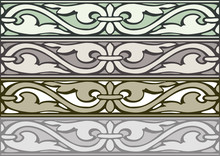 6 Set Of Decorative Borders Vintage Style Silver